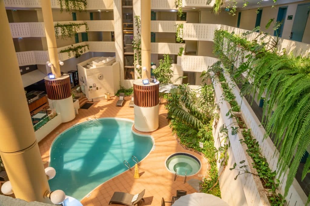 Atrium hotel balcony view