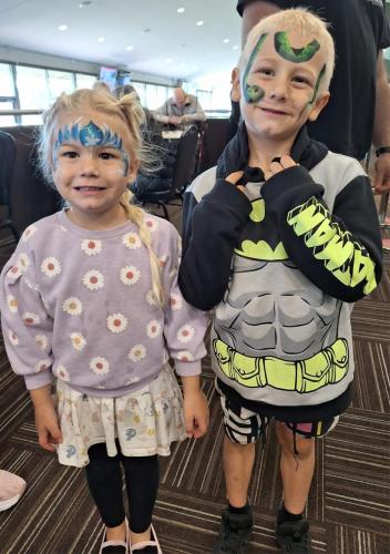 Paige and Hamish enjoyed getting their faces painted today!