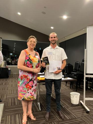 Sharon-Craig-presenting-Lyle-Symington-Junior-driver-of-hte-year-on-behalf-of-Tyrepower-Pinjarra-